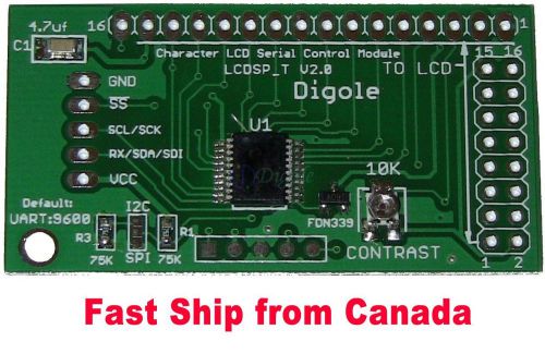 Universal Serial:UART/I2C/SPI Adapter for 1602/1604/2002/2004/4002 LCD in Canada