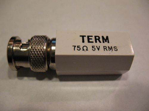 Tektronix (Tek) 011-0102-00, 75 Ohm BNC Male Termination, 5V RMS, 0.5W, 0.1%