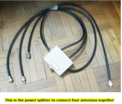 Four in One Power Splitter Combiner 600W Dipole Antenna 88MHz-98Mhz/98mhz-100mhz