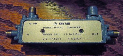 Krytar Model 2611, 10 dB Directional Coupler, 1.7-26.5 GHz, 3.5 mm Female