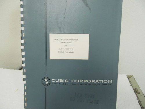 Cubic Corp.V-71 Digital Voltmeter Operating/Maintenance Instruction Manual