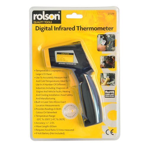 Rolson Infared Digital Thermometer With Laser Pointer LCD DIY Tools (27279)