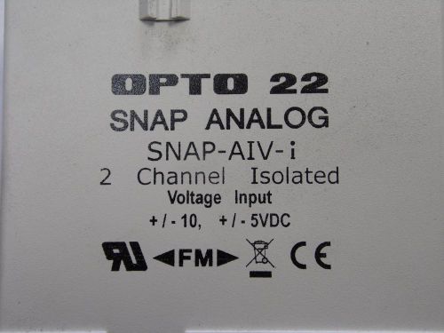 Opto22 SNAP-AIV 2-Ch -10VDC to +10VDC Analog Input Module