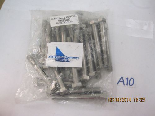Hex cap screws 304 stainless steel - 1/2-13 x 4 full thread qty-25 for sale
