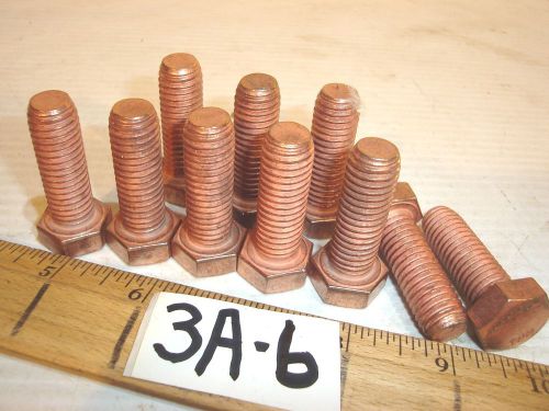 COPPER COATED LOW MAGNETIC BOLTS 1/2&#034;MARKED &#034;THE S30400&#034;, 1-1/2&#034; LONG, 10 ITEMS