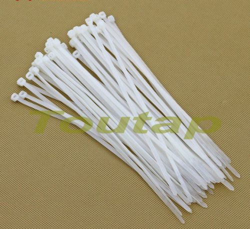 500pcs 8&#034; white network cable cord wire strap zip tie nylon 3.5*200mm new hot for sale