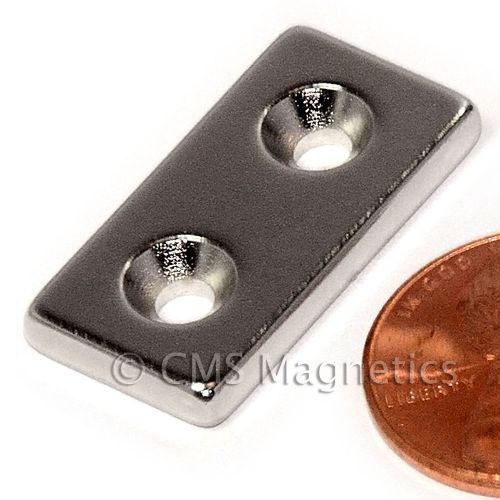 N42 neodymium magnet 1x1/2x1/8&#034; /w 2 countersunk holes for #4 screw 500 pc for sale