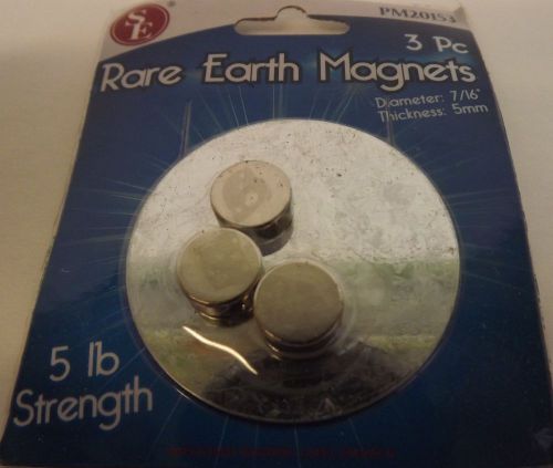 THREE PIECE Super Strong 7/16&#034; X 5MM Neodymium (5Lbs) Rare Earth Magnet New