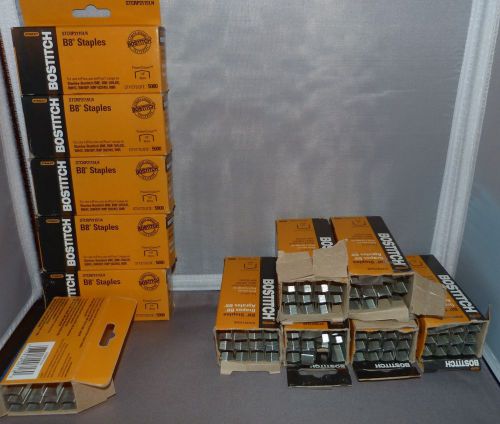 Bostitch b8 power crown staples lot of 12 boxes 1/4 &amp; 3/8 stanley boxes opened for sale