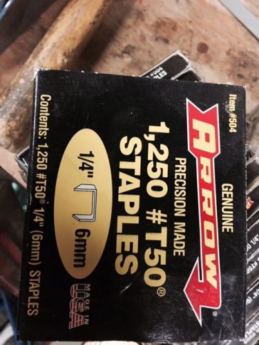 15 boxes! new arrow t50 #13 504s, 6mm, 1 508 12mm, &amp; 1 trs808 staples  1/4&#034;1250 for sale