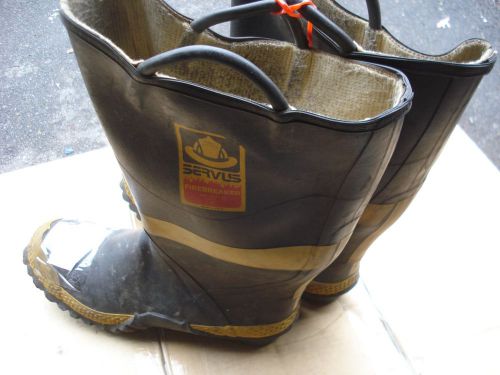 BIG...SERVUS Firefighter Turn Out Gear Rubber Bunker Boots Steel Toe 15.0...R137