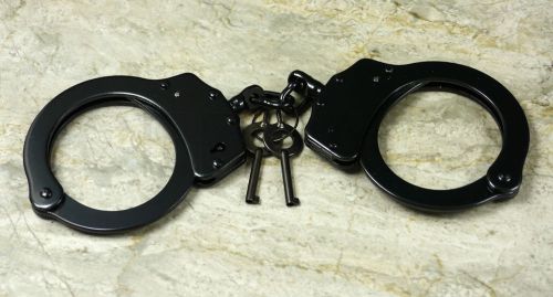 Black Police Cop Sheriff Officer Heavy Duty Military Level Handcuffs Hand Cuffs