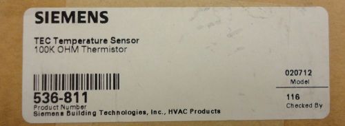 Siemens Tec Temp Sensor 100K OHM Thermistor 536-811 New In Box 536-811