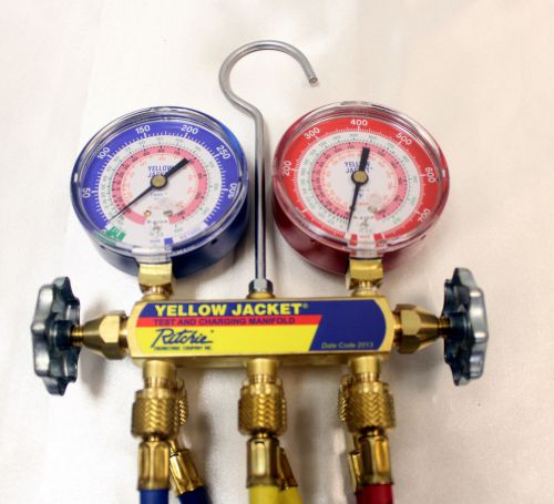 Ritchie Yellow Jacket Test and Charging Manifold With Yellow Jacket Hoses New