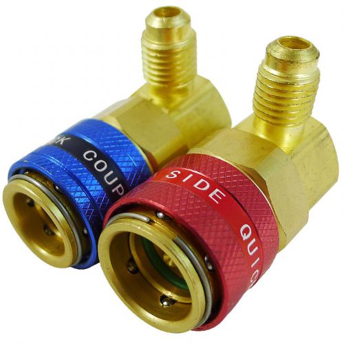 90° R134A Quick Connectors Adaptors High/Low Brass Couplers Automotive AC System