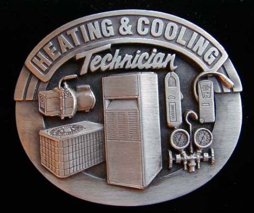 Heating &amp; cooling tech. belt buckle unusual! buckles for sale