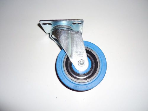 (1) blickle swivel plate caster 4&#034; x 1-3/8&#034; (100 mm x 35 mm) blue for sale
