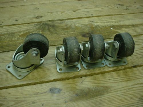Set of (4) used 2-1/2&#034; colsen casters all swivel for sale