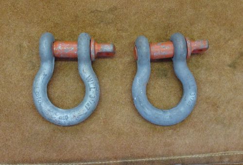 2 each WLL 3 1/4 T SHACKLES IN GOOD CONDITION U.S.A.