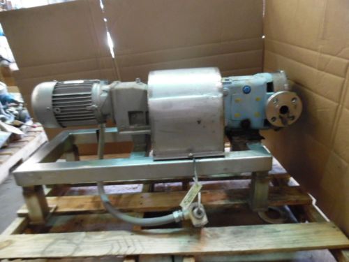 Waukesha cherry-burrell sanitary 006u2 pump,stainless,nord gear box w/motor,used for sale