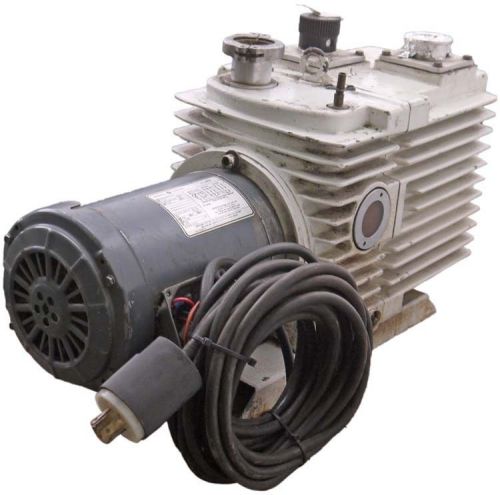 Leybold-heraeus tri-vac d30a 2-stage rotary vane vacuum pump +ge 5k45sg1071a for sale