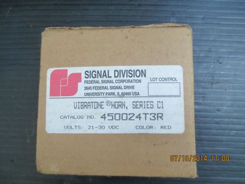 FEDERAL SIGNAL VIBRATONE HORN  450 024 T3R SERIES C , 21 - 30 VDC RED NIB