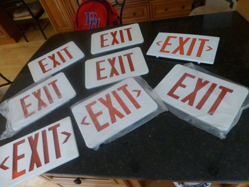 Lot of 8 exit signs covers only white &amp; red sign light up emergency astralite + for sale