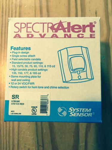 System Sensor SR Fire Alarm Strobe STD CD RED