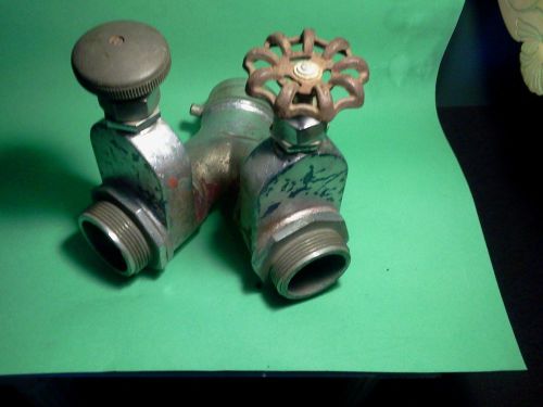 Brass Firehose Wye 3&#034; Female to Two 2 1/2&#034; male adapter w/gate valves Steampunk