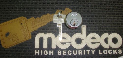 New high security assa abloy 1-1/8&#034; mortise cyl. x 26d  w/ 1 key adams rite cam for sale