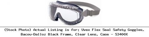 Uvex Flex Seal Safety Goggles, Bacou-Dalloz Black Frame, Clear Lens, : S3400X
