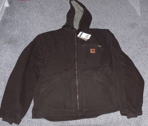 Carhartt sherpa lined jacket color dark brown size 4xl hooded for sale
