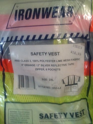 IRONWEAR1293-LZ LIME 2XL SAFETY VEST