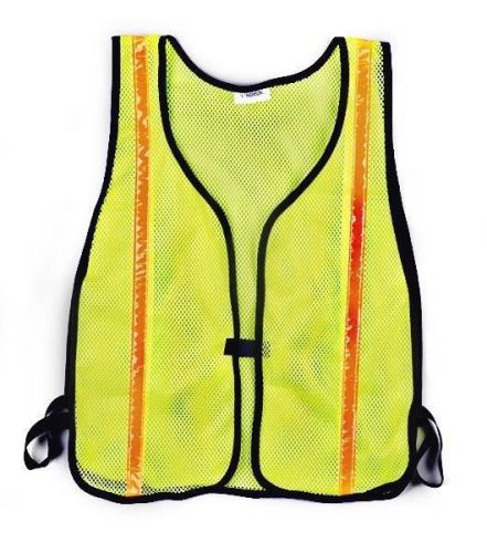 New ch hanson safety vest lime green with red reflective stripes one size 55115 for sale