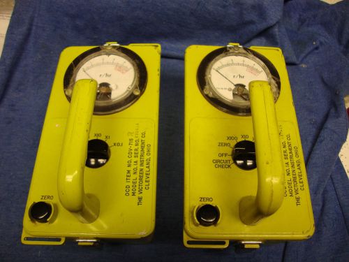 Lot of 2 Victoreen CDV-715 Geiger Counter Radiological Survey Meter