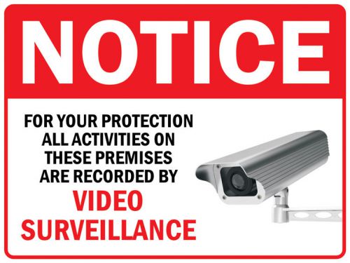 Pas321 premises record video camera surveillance security wall metal sign 9&#034;x12&#034; for sale