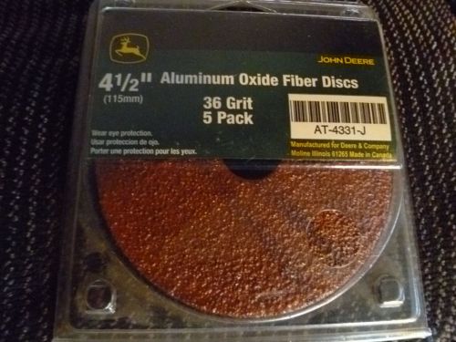 John Deere 4.5&#034; (115mm) Aluminum Oxide Fiber Discs 36 Grit 5 Pack