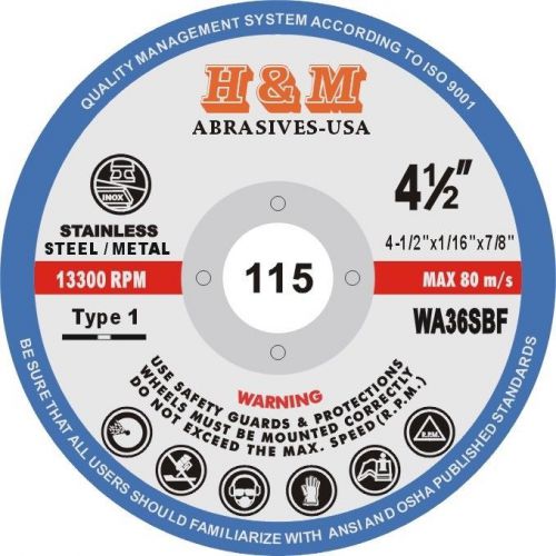250pcs pro 4-1/2&#034;x1/16&#034;x7/8&#034; cut-off wheels for stainless steel &amp; metal - t1 for sale