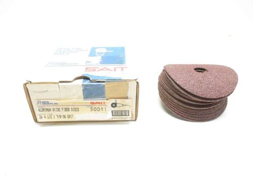 Lot 20 new sait 50011 2a 4-1/2x7/8in 36-grit aluminum oxide fiber discs d480451 for sale