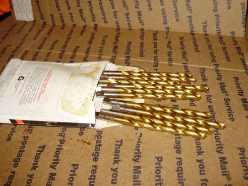(10) new cleveland hss tin coated letter j sized jobber  drill bits w/tang for sale