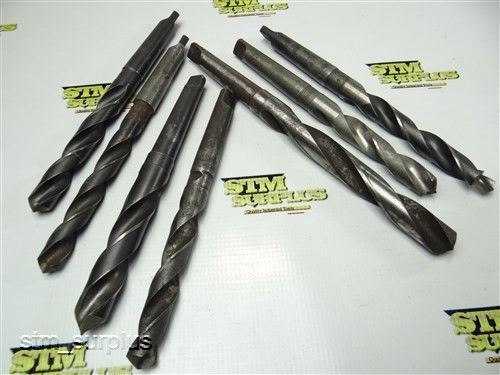 Lot of 7 hss morse taper twist drills 5/8&#034; to 13/16&#034; with 2mt national for sale