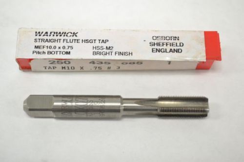 New warwick ta36104 mef10.0x0.75 straight flute hsgt fine tap 10mm b248129 for sale