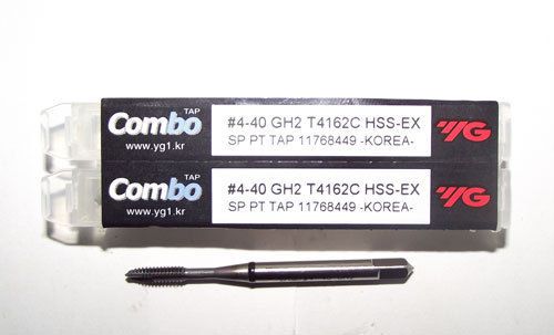 3pc 4-40 YG1 Combo Tap Spiral Point Taps for Multi-Purpose Coated