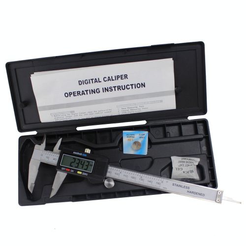 150mm 6Inch Electronic Digital LCD Steel Vernier Caliper Gauge Micrometer Tool