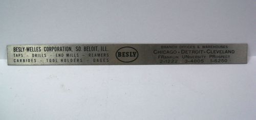Vintage 1950&#039;s BESLY-WELLES South Beloit Illinois 6&#034; Ruler - Advertising Item