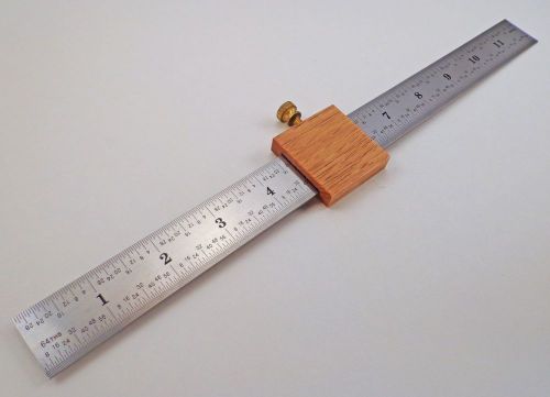 Ruler Stop with 12&#034; Stainless Steel Machinist Rule with 4R Grads