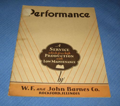 W.F. &amp; John Barnes Co. Specialized Auto Production Machinery Catalog - ORIGINAL