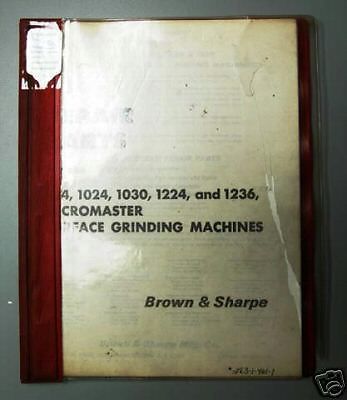 Brown &amp; sharpe part manual micromaster surface grinders (inv.17919) for sale