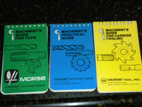 3 morse guides &#039;82 machinists pract guide &#039;74 guide for taps, carbide tooling for sale