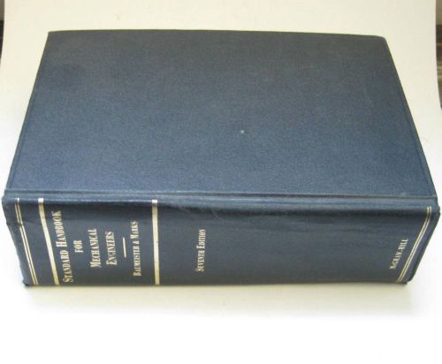 VTG 1967 Standard Handbook for Mechanical Engineers 7th Ed Gearing Pumps Book
